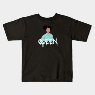 Queen Girl Green v1 Kids T-Shirt